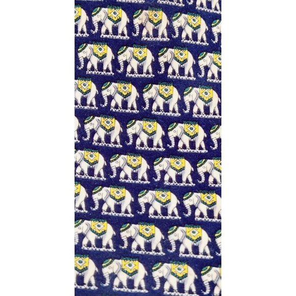 Mens Silk Tie Elephant Print Rene Chagal Vintagee 1990's Elegant Classic Necktie - Picture 9 of 9